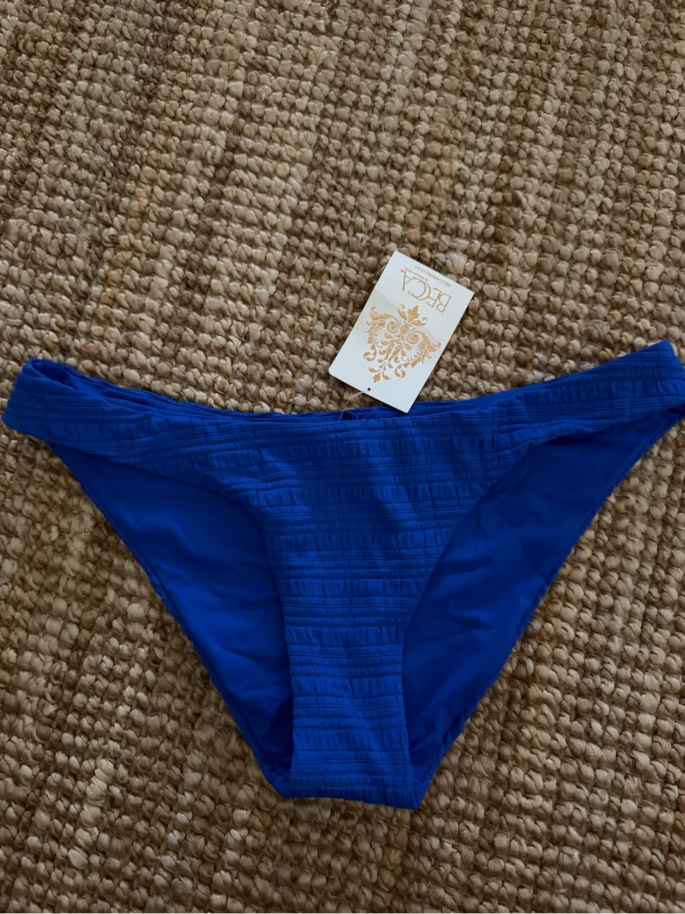 BECCA Royal Blue Textured Bikini Bottom - Women Swim